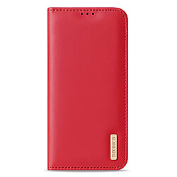 Etui en PU DUX DUCIS Fonction de blocage RFID rouge pour votre Samsung Galaxy S22