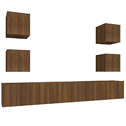 Maison Chic Ensemble de meubles TV 6 pcs | Banc TV Moderne pour salon | Meuble de Rangement - Chêne marron Bois d'ingénierie -MN34436