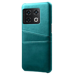 Coque en TPU + PU anti-griffes avec porte-carte, vert pour votre OnePlus 10 Pro 5G