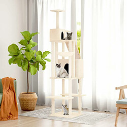 Arbre à chat avec griffoirs,niche pour chat en sisal Crème 201 cm -MN84568