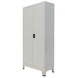 vidaXL Armoire de bureau avec 2 portes Acier 90 x 40 x 180 cm Gris