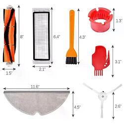 Kit d'accessoires pour Xiaomi Mijia Roborock E35 E25 E20 S50 S6 S51 Roborock avec 4 filtres Hepa, 2 brosses principales, 6 brosses latérales, 3 M