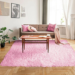 Thedecofactory AUTHENTIK - Tapis tout doux fausse fourrure rose 160x230