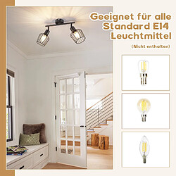 Avis NETTLIFE 2 Spots de Plafond E14 - métal, lampe de couloir industrielle pivotante à 350°, applique murale pour couloir et salon,noir