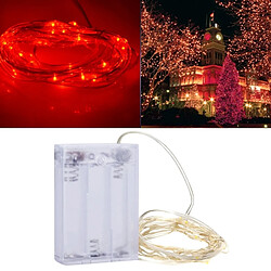 Wewoo Guirlande argent et rouge 3m 3 x piles AA alimentées 150LM SMD-0603 LED chaîne String Light Festival lampe / décoration bande de lumière, lumière