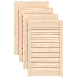 vidaXL Portes d'armoire à persiennes 4 pcs 61,5x39,4 cm pin massif