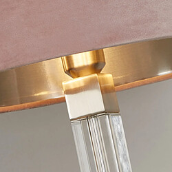 Avis Searchlight Lampe de table, cristal, nickel satiné, velours rose