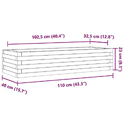 vidaXL Jardinière blanc 110x40x23 cm bois de pin massif pas cher