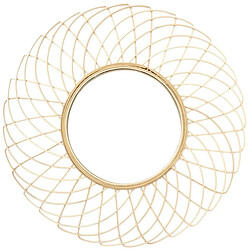 The Home Deco Factory Miroir rond en rotin Rosace 90 cm.