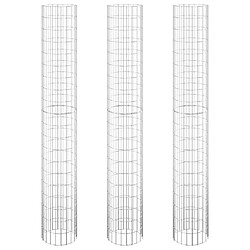 vidaXL Lit surélevé à gabion circulaire 3pcs Acier galvanisé Ø30x200cm