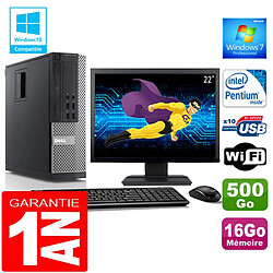 PC DELL 990 SFF Intel G840 Ram 16Go Disque 500 Go Wifi W7 Ecran 22" - Occasion