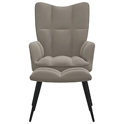 Maison Chic Chaise de relaxation | Fauteuil relax avec repose-pied Gris clair Velours -GKD73284