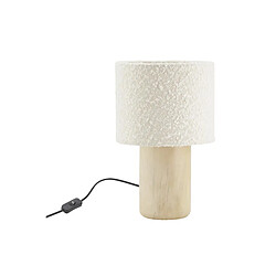 Aubry Gaspard Lampe en métal et coton bouclette naturel.