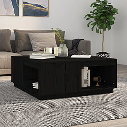 ComfortXL Table Basse Noir 100x101x40,5 Cm Bois Massif De Pin