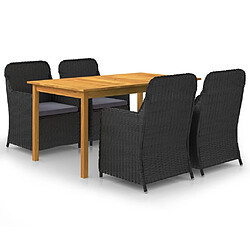 Maison Chic Ensemble de salle à manger de jardin 5 pcs,Table et chaises d'extérieur Noir -GKD166206