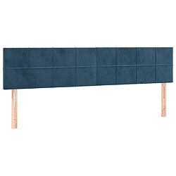 Maison Chic Lot de 2 Têtes de lit design Bleu pour chambre - Décoration de lit foncé 80x5x78/88 cm Velours -MN92349