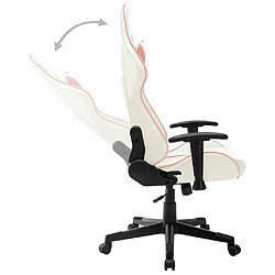 Maison Chic Chaise de jeu, Chaise gaming, Fauteuil gamer d'ordinateur,Chaise de Bureau Blanc et rose Cuir artificiel -GKD55860 pas cher