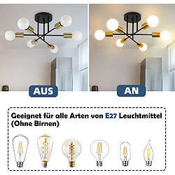 Avis NETTLIFE Plafonnier Lampe Vintage 6 Ampoules Lampe E27 Industrielle Chambre Lampe Rétro pour Salon Salle à Manger Couloir Restaurant Hôtel Café