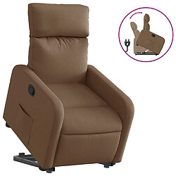 vidaXL Fauteuil inclinable Marron Tissu