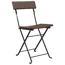 Avis vidaXL Ensemble de bistro pliable 3 pcs Marron Résine tressée