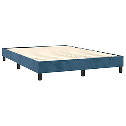 Acheter Maison Chic Lit Adulte - Lit simple Lit à sommier tapissier et matelas moelleux - Meuble de Chambre - Bleu foncé 140x190cm Velours -MN81259