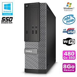 PC Dell Optiplex 3020 SFF Intel G3220 3GHz 8Go Disque 480Go SSD DVD Wifi W7 - Occasion