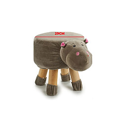 TABOURET ENFANT HIPPOPOTAME REPOSE PIEDS TABOURET REMBOURRE POUF REMBOURRE 40X29X30CM+GIFTDECOR pas cher