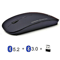 Universal 3 MODE 2,4 GHz Wireless + Bluetooth 2 en 1 souris sans fil 1600 DPI Ultra-Thin Ergonomic Portable pas cher