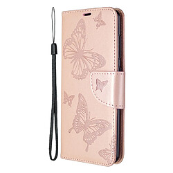 Etui en PU papillon spécial or rose pour votre Samsung Galaxy A41 (Global Version)