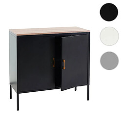 Mendler Commode HWC-L84, Sideboard Armoire Buffet, 2 portes métal 90x90x40cm, mélaminé ~ noir