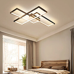 Avis NETTLIFE Plafonnier LED, Éclairage de Plafond Modernes avec 3 Carrés, 67x47x10cm , 35W Métal Lampe de Plafond Applique Murale, Noir , 3000K