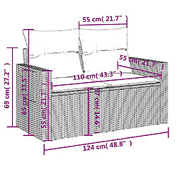 Acheter vidaXL Salon de jardin avec coussins 7 pcs gris clair résine tressée