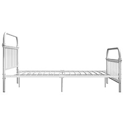 Avis vidaXL Cadre de lit sans matelas et tête de lit blanc métal 160x200 cm