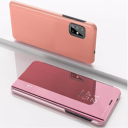 Wewoo Coque Rigide Pour Galaxy A51 plaqué miroir horizontal rabat en cuir avec support étui téléphone portable or rose