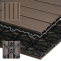 Avis Ecd Germany WPC carreaux de sol 60x30cm 1 m² aspect bois jardin piscine patio marron foncé