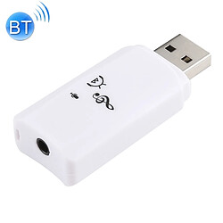 Wewoo Kit Mains libre Dongle Bluetooth USB 2 en 1 + adaptateur récepteur audio (blanc)