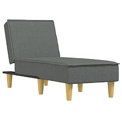 vidaXL Chaise longue gris foncé tissu