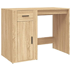 Maison Chic Bureau avec armoire de rangement,Table de travail,Table d'étude chêne sonoma bois d'ingénierie -GKD15365 pas cher