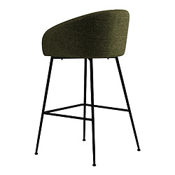 Moloo CHLOE-Fauteuil de bar en tissu Luxury Kaki et métal noir (x2)