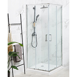 Beliani Cabine de douche 90 x 90 x 185 cm Argenté TELA II