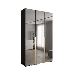 Abiks Meble Inova 1 Armoire avec miroir et portes battantes 236,7/150/47 3 Portes (nero/d’oro) 