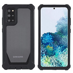 Coque en TPU + acrylique antichoc, détachable 2 en 1 noir pour votre Samsung Galaxy S20 Plus 4G/5G