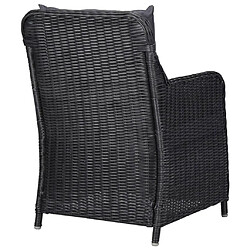 Maison Chic Lot de 2 Chaises de jardin,Fauteuil d'extérieur avec coussins Résine tressée Noir -MN40245 pas cher