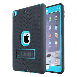 Coque en TPU + silicone antichute, hybride avec béquille noir/bleu pour votre Apple iPad 9.7 pouces (2018)/(2017)