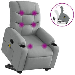 vidaXL Fauteuil de massage inclinable Gris clair Tissu