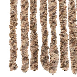 Acheter vidaXL Rideau anti-mouches beige et marron foncé 90x200 cm chenille