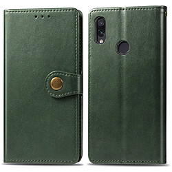 Wewoo Housse Coque Étui en cuir de protection pour téléphone mobile avec boucle photocadre photo et fente carteportefeuille et support Xiaomi Redmi 7 vert