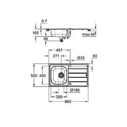 Pack évier inox + mitigeur chromé - 31565SD1 - GROHE