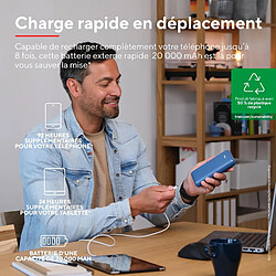 SANAG Redoh Batterie Externe 20000Mah Charge Rapide 20W, Pd 18W Usb-C, Qc 3.0 Usb, 50% Plastiques Recyclés, Câble Inclus, Power Bank Chargeur Iphone, Ipad, Samsung, Xiaomi, Tablette - Bleu