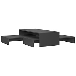 Maison Chic Set tables basses gigognes,Table Console pour salon Gris 100x100x26,5 cm Aggloméré -MN53565